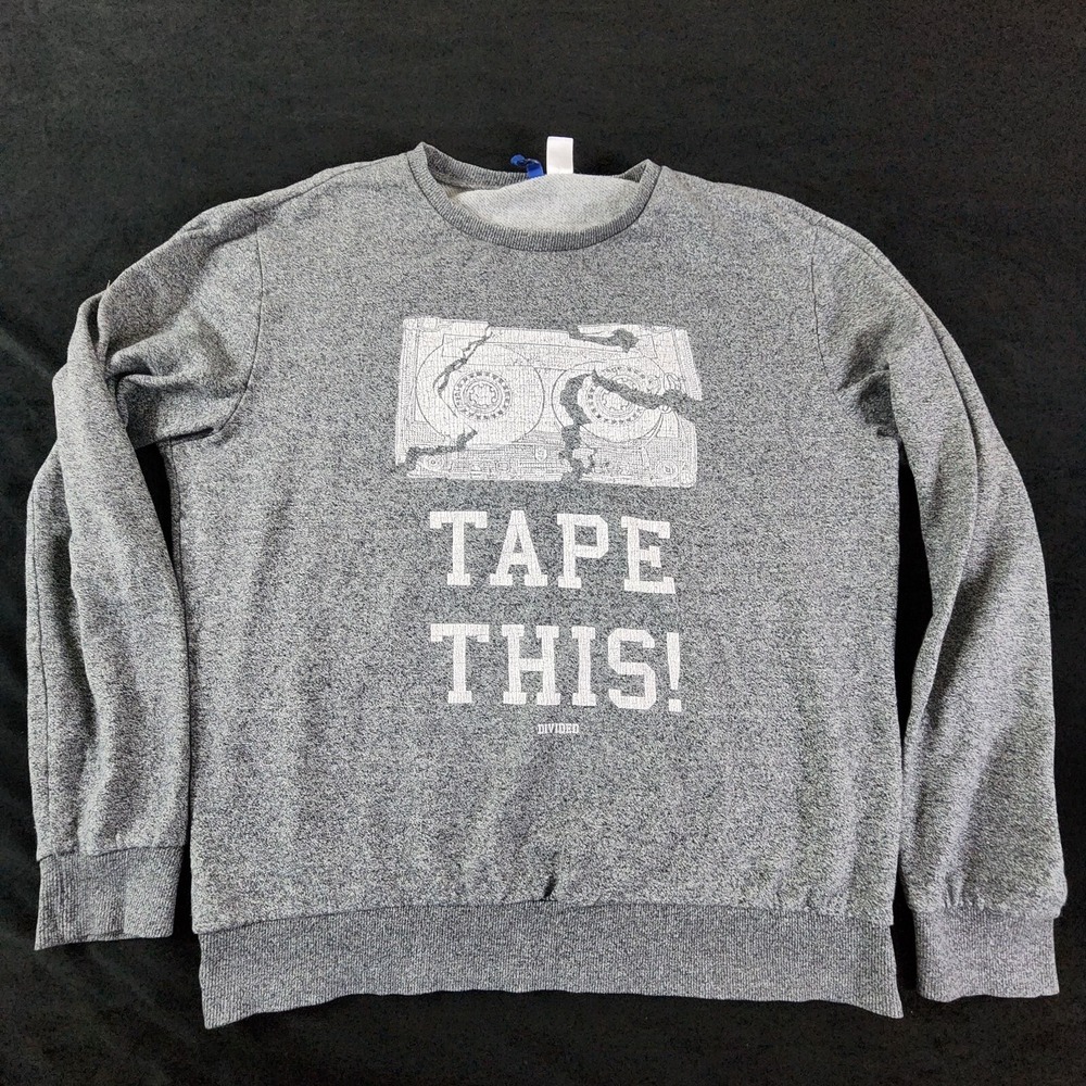 Tape This Cassette Divided by H&M Gray Long Sleeve Sweater Women's L